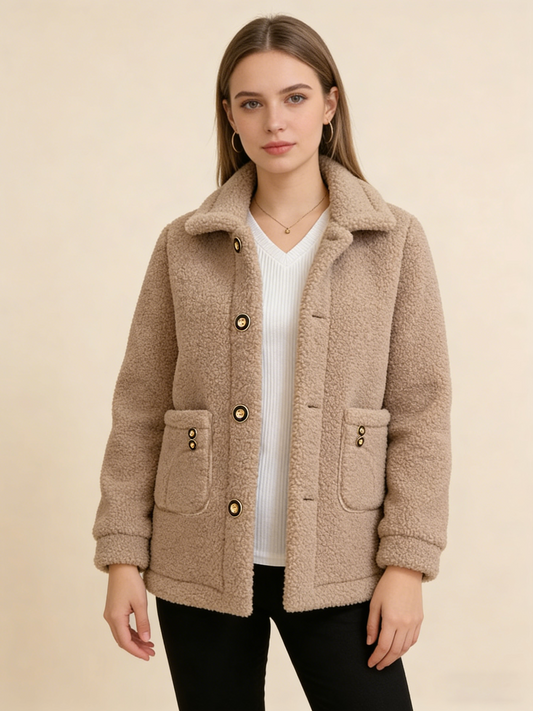 🔥💥🔥☃️【M-3XL】Ciepły płaszcz damski 2026, nowy modny, aksamitny, gruba imitacja wełny jagnięcej