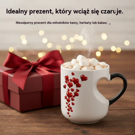 📢📢50% zniżki!!! ⏰ Ceramiczny kubek na Walentynki z uchwytem w kształcie serca, który zmienia kolor💝✨
