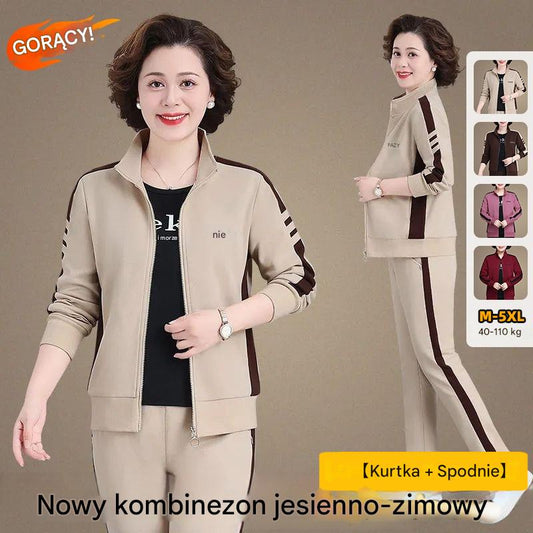 🔥【M-5XL】【Top + Spodnie】😍 Nowy modny jesienny zestaw sportowy do noszenia na co dzień