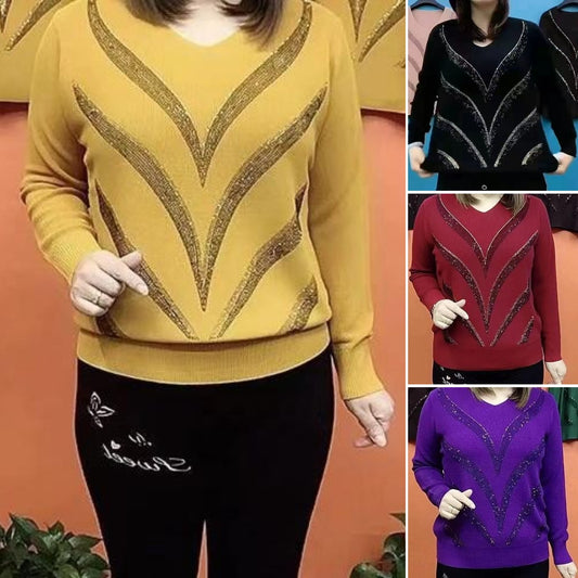 🔥 2025 wyszczuplający, luźny, elastyczny sweter z dzianiny