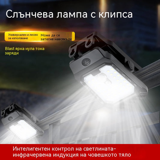 Нов тип сензорна лампа със слънчева енергия, градинска сензорна лампа, външно слънчево осветление