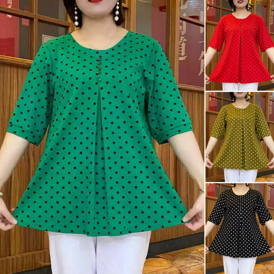 【S-6XL】❤️Nowa koszula z krótkim rękawem w kropki z 2026