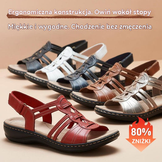 Gorąca sprzedaż 🔥【35-43】Miękkie i wygodne skórzane sandały damskie
