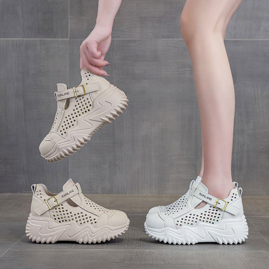 👟【35-40】Nowe sandały damskie z grubą podeszwą, wydrążone, 2026