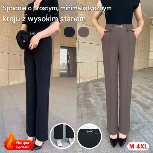 🔥😍30% zniżki!🔥【M-4XL】👖🎁2026 Nowe, wysokiej jakości spodnie casualowe z prostymi nogawkami, dopasowane spodnie z wysokim stanem, wygodne w noszeniu