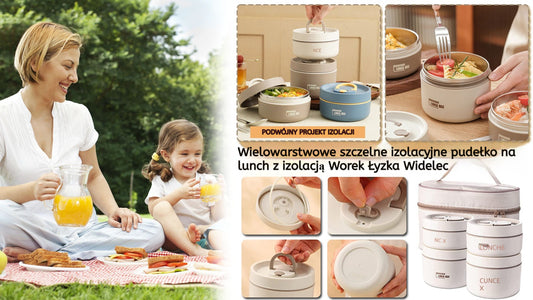 🍱Termos na lunch ze stali nierdzewnej 304, wielopiętrowy przenośny pojemnik na lunch, można umieścić w kuchence mikrofalowej