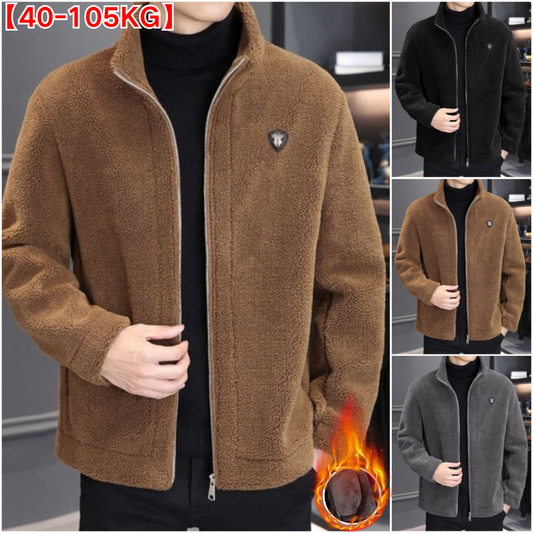 🔥🔥😍30% zniżki!🔥【M-4XL】🐏Nowa zimowa kurtka z jagnięcej skóry męska Gruby, ciepły, swobodny płaszcz męski