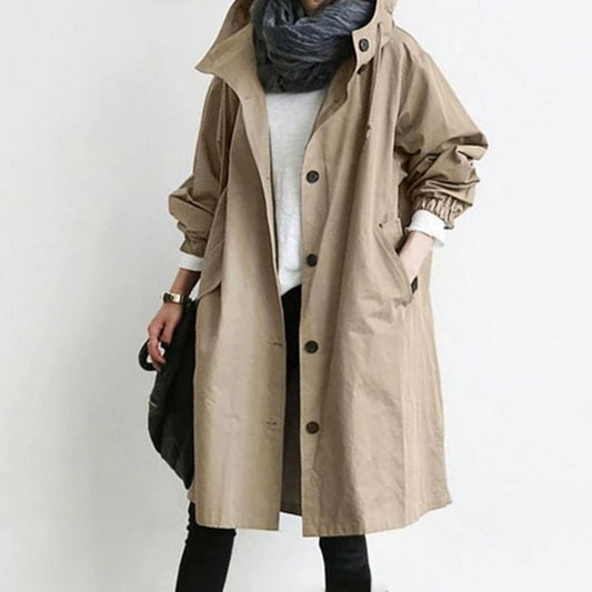 🥼【S-5XL】Nowa jesienna, długa, plus-size, swobodna wiatrówka damska, codzienna moda