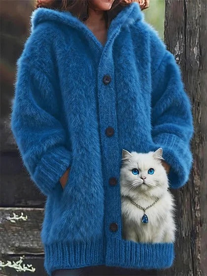 【S-5XL】Uroczy, pluszowy płaszcz z kapturem i podszewką z polaru.