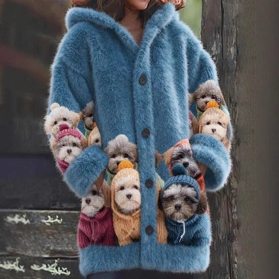 【S-5XL】，Uroczy, pluszowy płaszcz z kapturem i podszewką z polaru.