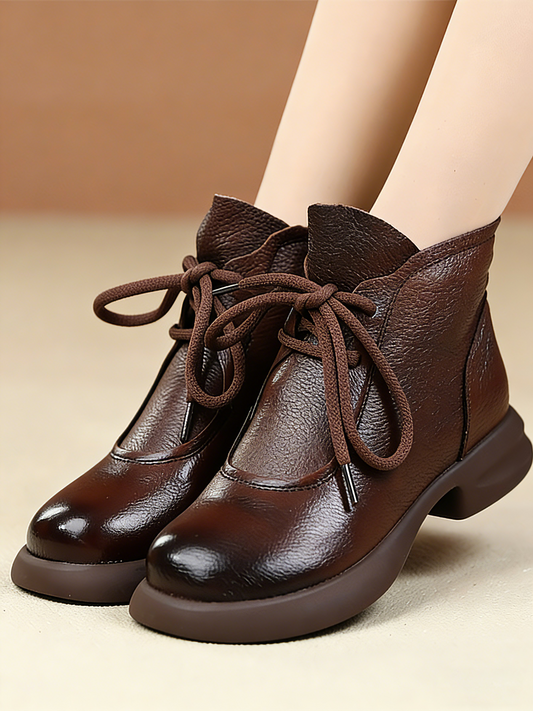 💥【35-40】50% ZNIŻKI🔥Niskie botki Martin wykonane z prawdziwej skóry z ciepłą podszewką