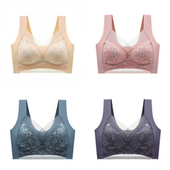 🏆Opakowanie 4 sztuk【40-110 KG】Damski wygodny, bezszwowy koronkowy biustonosz