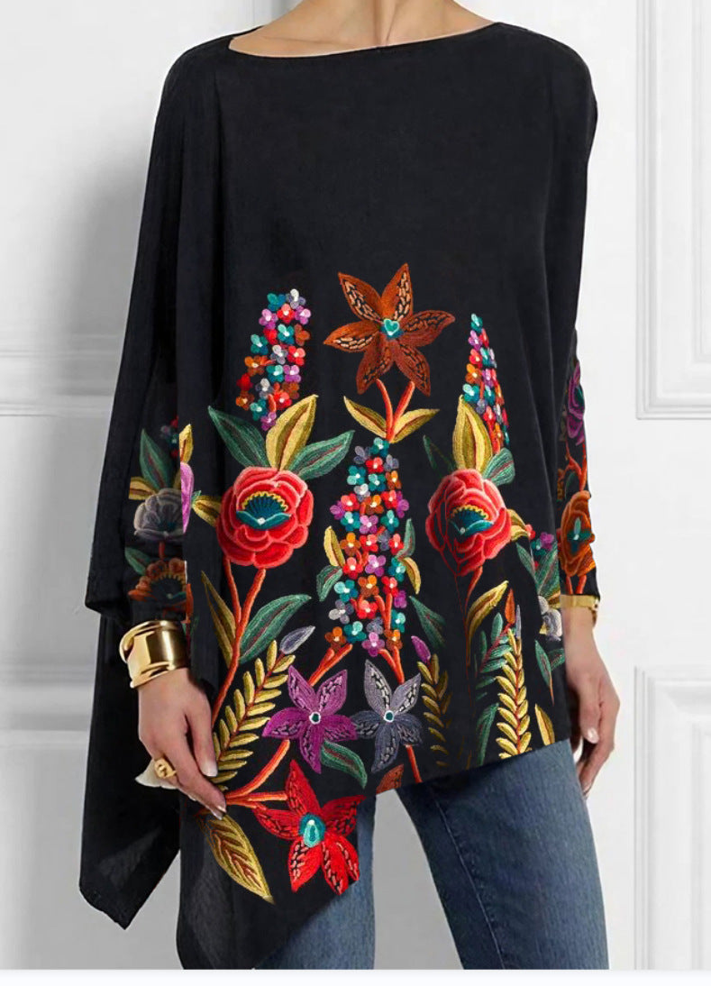 😍【S-5XL】2026 nowe jesienne i zimowe damskie luźne topy z nadrukiem retro