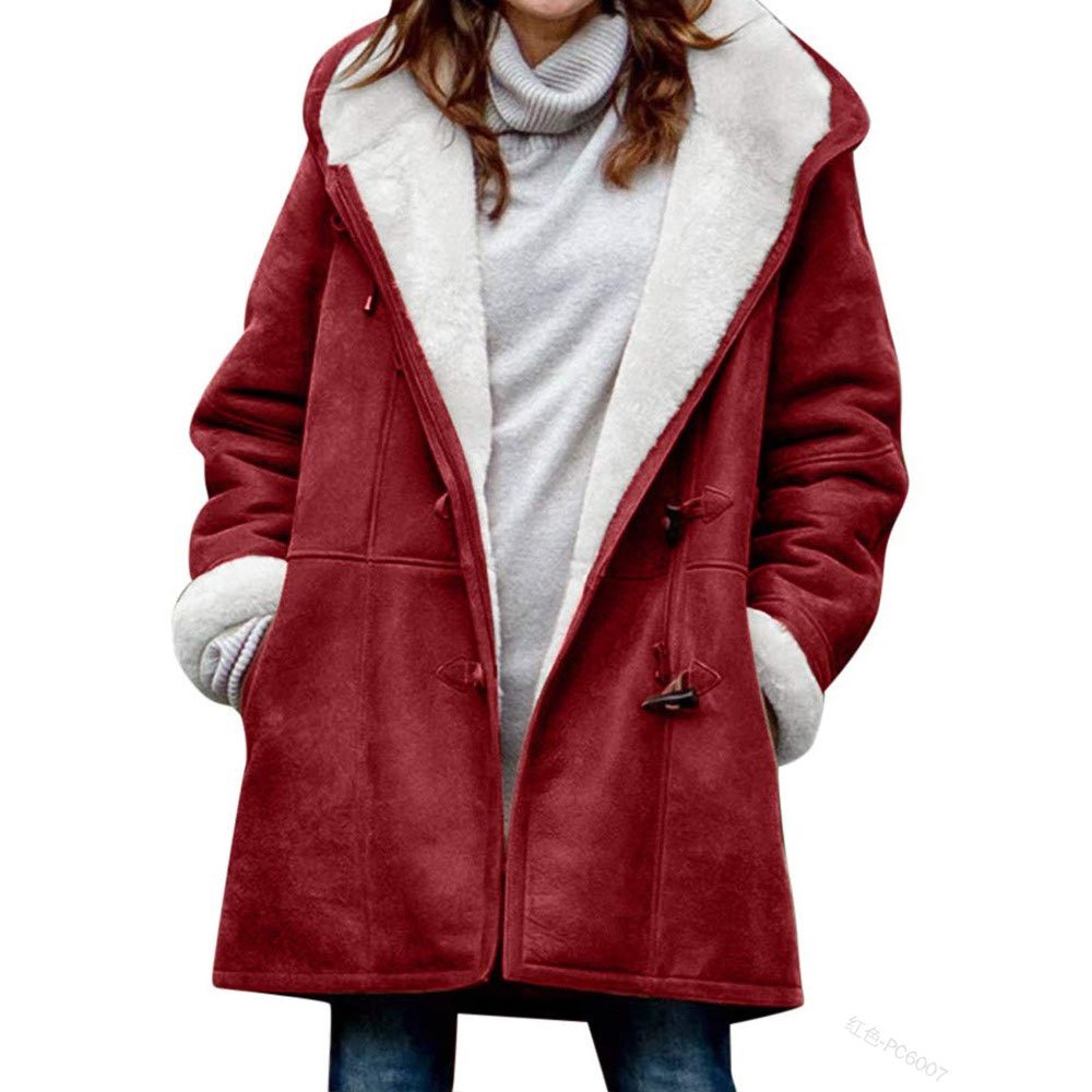 🥼🐏💖😍30% zniżki!【S-5XL】2026 Nowa modna i ciepła damska kurtka zamszowa z wełnianą podszewką, codzienna zimowa odzież wierzchnia