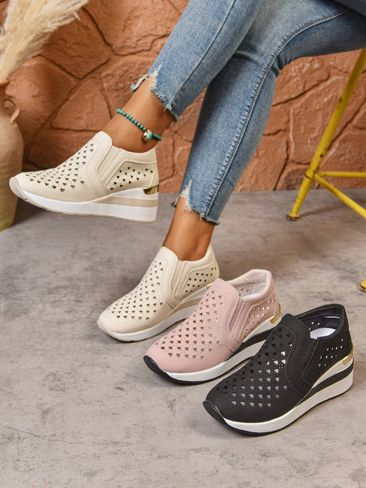 【36-42】Damskie mokasyny na platformie, oddychające