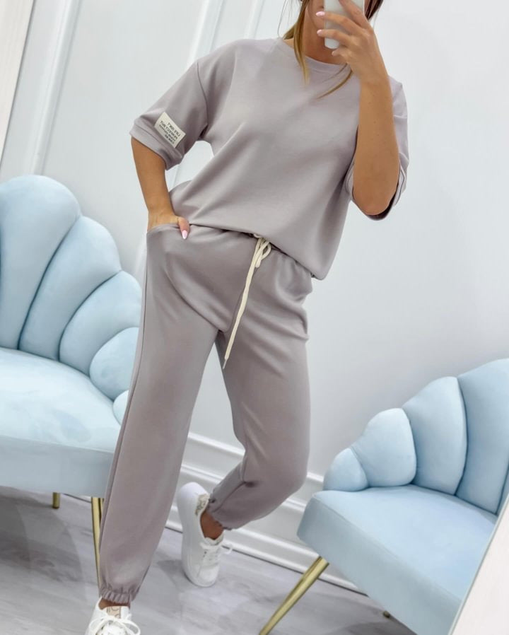 ⏳ 【S-5XL】Oferta ograniczona czasowo! ⏰Damski zestaw casualowy z jednolitym topem i spodniami