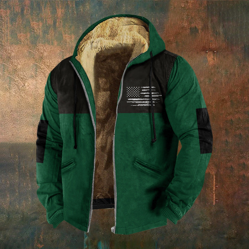 🧥✨【S-5XL】🔥⛄Nowa męska bluza z kapturem i zamkiem błyskawicznym w stylu retro, druk cyfrowy 3D