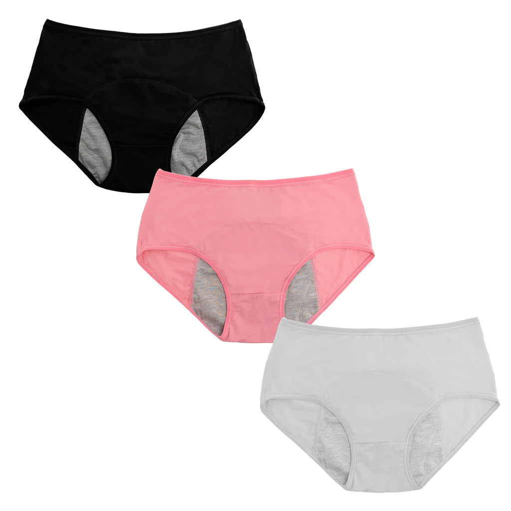 【50% OFF】🔥【Opakowanie 3 sztuk】 nowe, ulepszone majtki z wysokim stanem, odporne na przeciekanie - wygodne i przyjazne dla skóry
