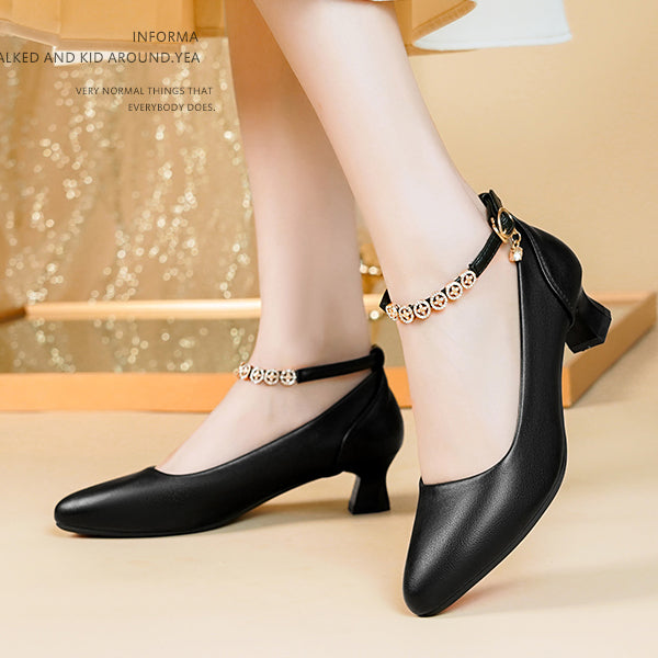 🔥【😍30% zniżki!】🔥【35-40】Nowe skórzane buty na wysokim obcasie z miękkiej skóry