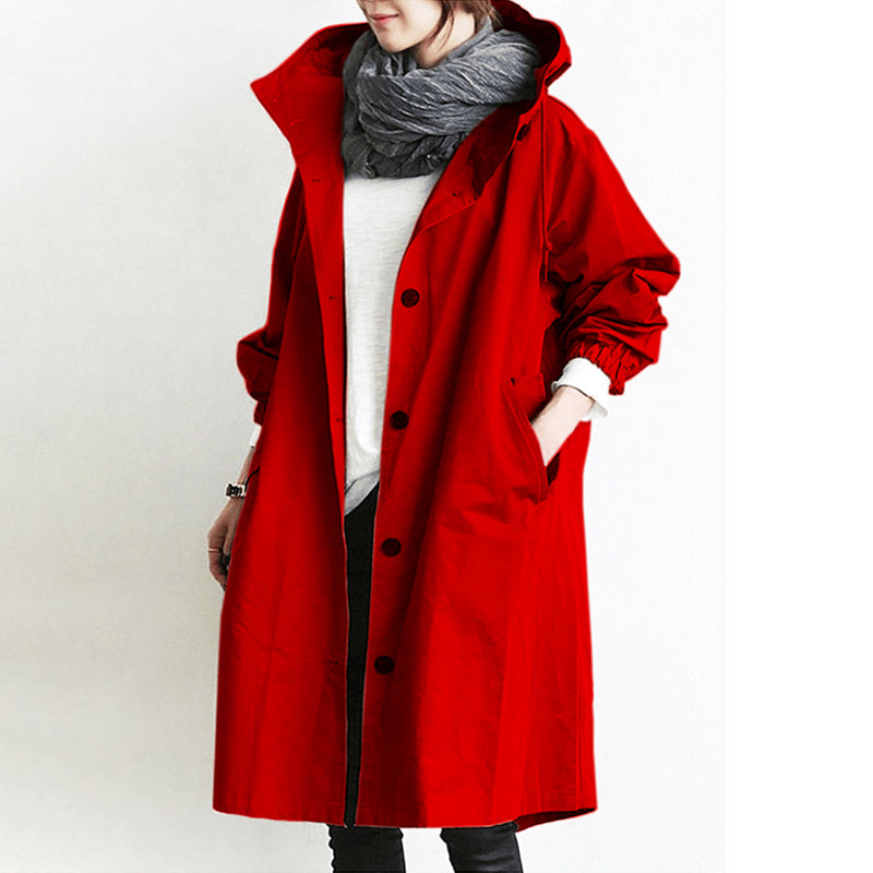 🥼【S-5XL】Nowa jesienna, długa, plus-size, swobodna wiatrówka damska, codzienna moda