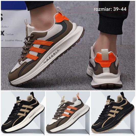 【39-44】Buty sportowe wykonane ze skóry odpornej na wodę i zabrudzenia, z miękką podeszwą zapewniającą maksymalny komfort