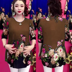 🌸😍30% zniżki!【S-4XL】 2026 Nowy modny, swobodny T-shirt z nadrukiem, luźny i elastyczny, odpowiedni dla kobiet o każdym typie sylwetki