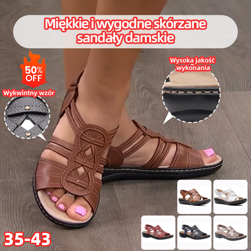 【🏆 Najlepiej sprzedający się przedmiot】🥰【Rozmiary 35-43】Nowe letnie sandały plażowe damskie w stylu europejskim – płaskie, z odkrytymi palcami