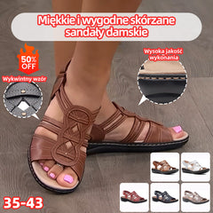 【🏆 Najlepiej sprzedający się przedmiot】🥰【Rozmiary 35-43】Nowe letnie sandały plażowe damskie w stylu europejskim – płaskie, z odkrytymi palcami