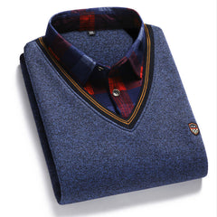 🔥😍30% zniżki!👔 [M-4XL] Męska koszula z dzianiny i aksamitu, aby zagęścić, utrzymując ciepło