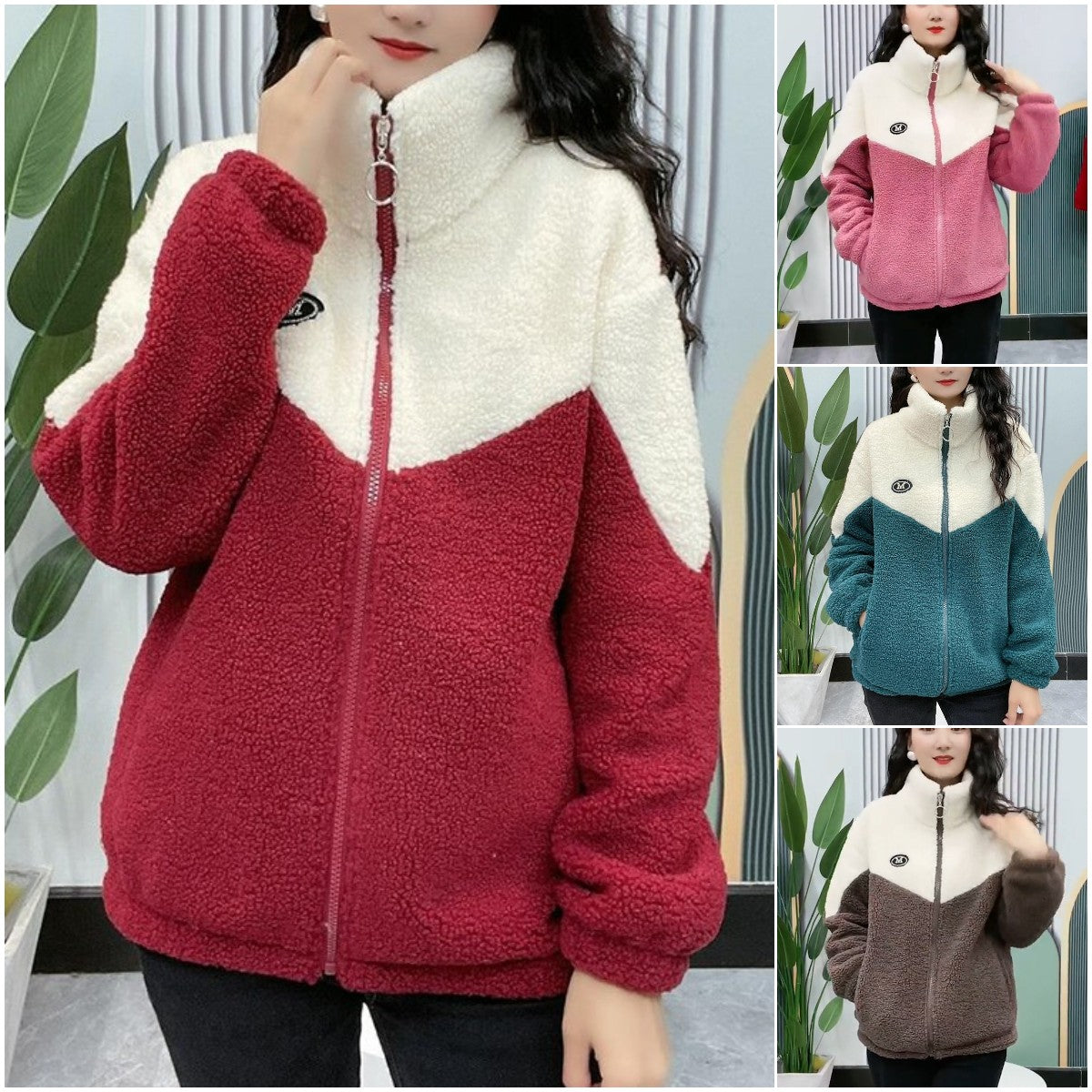 🔥🐏【M-4XL】--1 za 109 zł.，Zimowa kurtka polarowa, kurtka bawełniana, wzmocniona kurtka bawełniana z wełny jagnięcej, ciepła kurtka