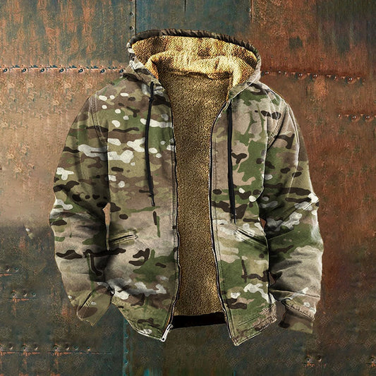 🧥✨【S-5XL】🔥⛄Nowa męska bluza z kapturem i zamkiem błyskawicznym w stylu retro, druk cyfrowy 3D