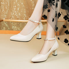 🔥【😍30% zniżki!】🔥【35-40】Nowe skórzane buty na wysokim obcasie z miękkiej skóry