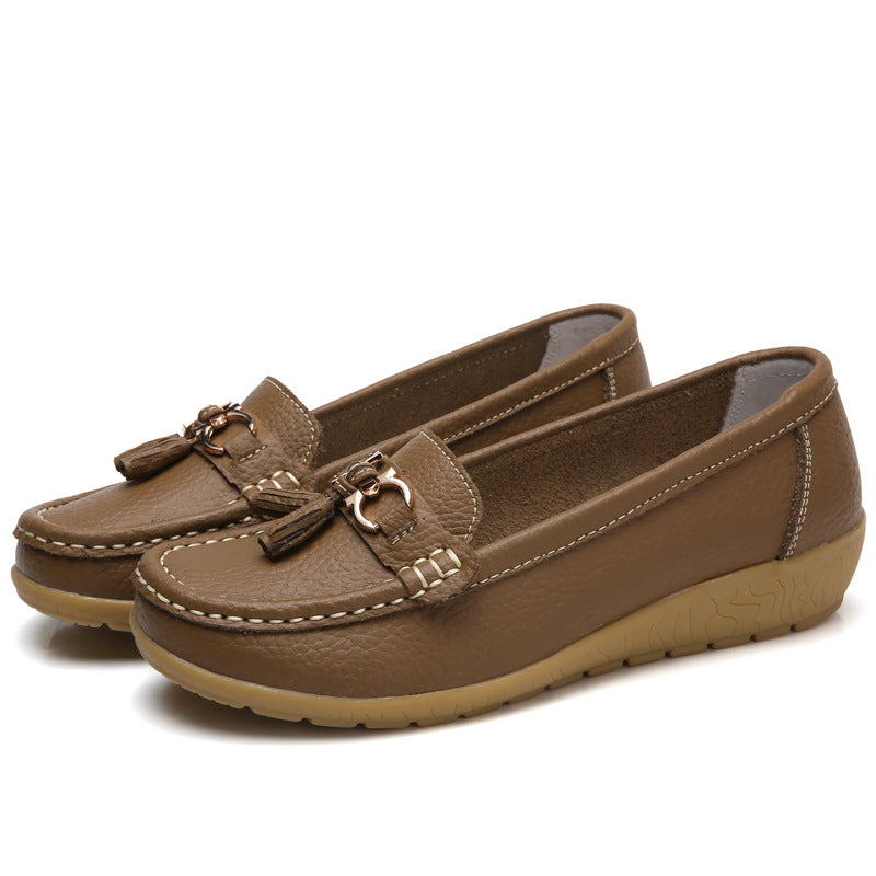 Wygodne buty damskie🔥【Rozmiary 35-44】Nowe, oddychające i wygodne damskie buty z miękkiej skóry z miękką podeszwą，wygodne i modne na co dzień