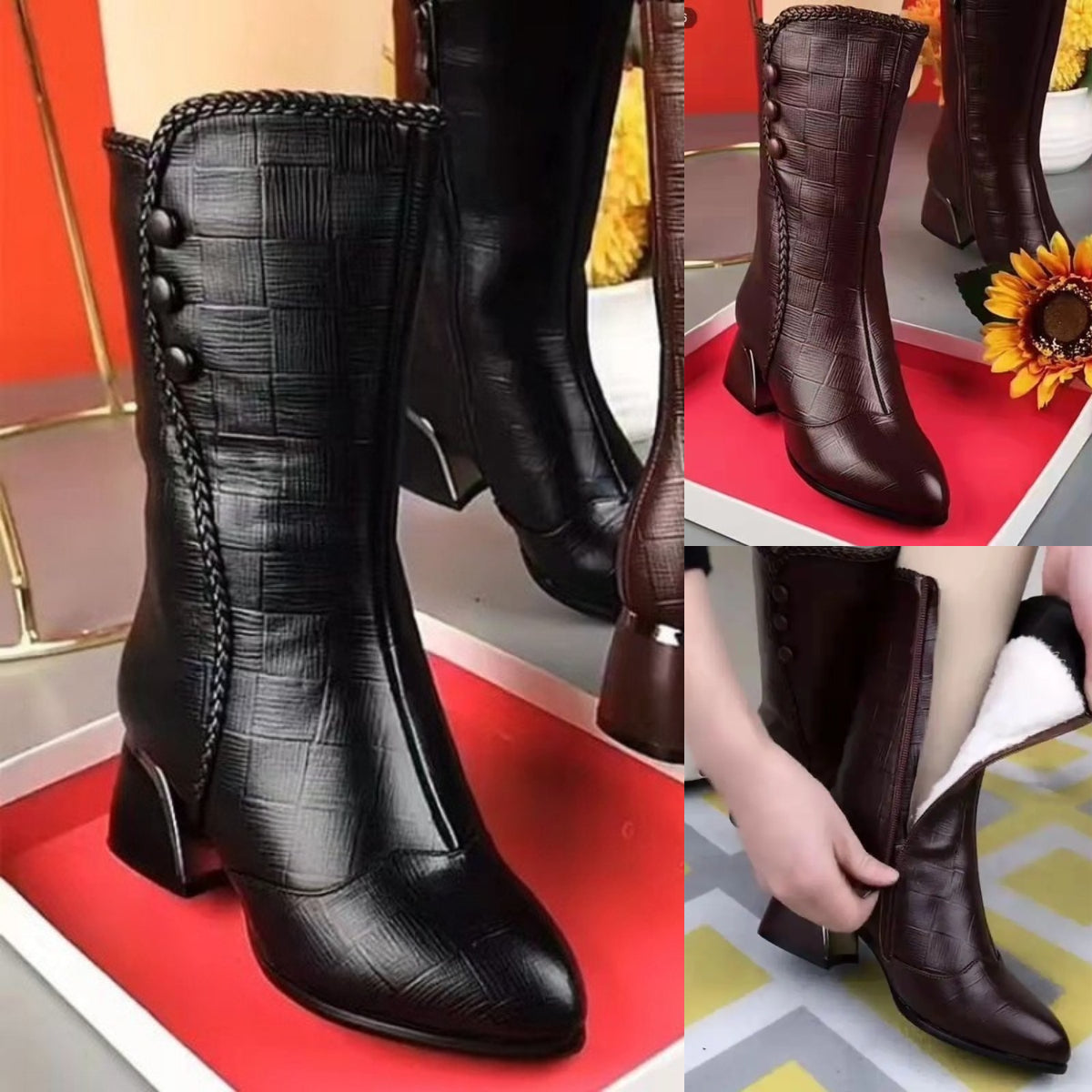 🍂【35-40】2025 nowe jesienno-zimowe buty ze skóry kaszmirowej