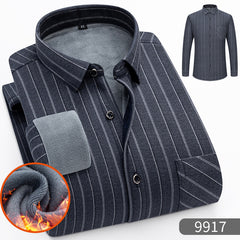 🔥👔【L-5XL】 Ciepła koszula biznesowa z długimi rękawami na jesień i zimę