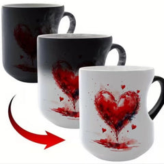 📢📢50% zniżki!!! ⏰ Ceramiczny kubek na Walentynki z uchwytem w kształcie serca, który zmienia kolor💝✨