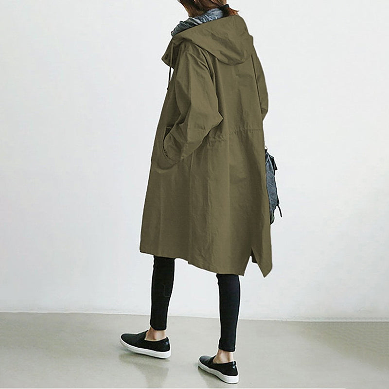 🥼【S-5XL】Nowa jesienna, długa, plus-size, swobodna wiatrówka damska, codzienna moda