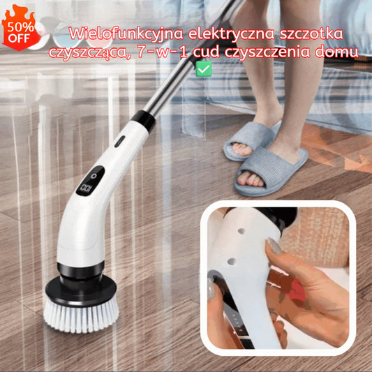 ✨ Pożegnaj się z trudnymi plamami! 🧼 Wielofunkcyjna elektryczna szczotka czyszcząca, 7-w-1 cud czyszczenia domu ✅
