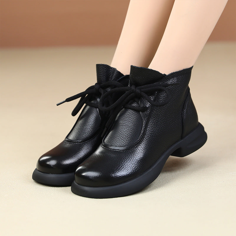 Modne buty damskie 2026，💥【35-40】50% ZNIŻKI🔥Niskie botki Martin wykonane z prawdziwej skóry z ciepłą podszewką