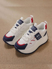 【35-40】Buty sportowe w łączonych kolorach, z grubą podeszwą i wbudowaną wysokością