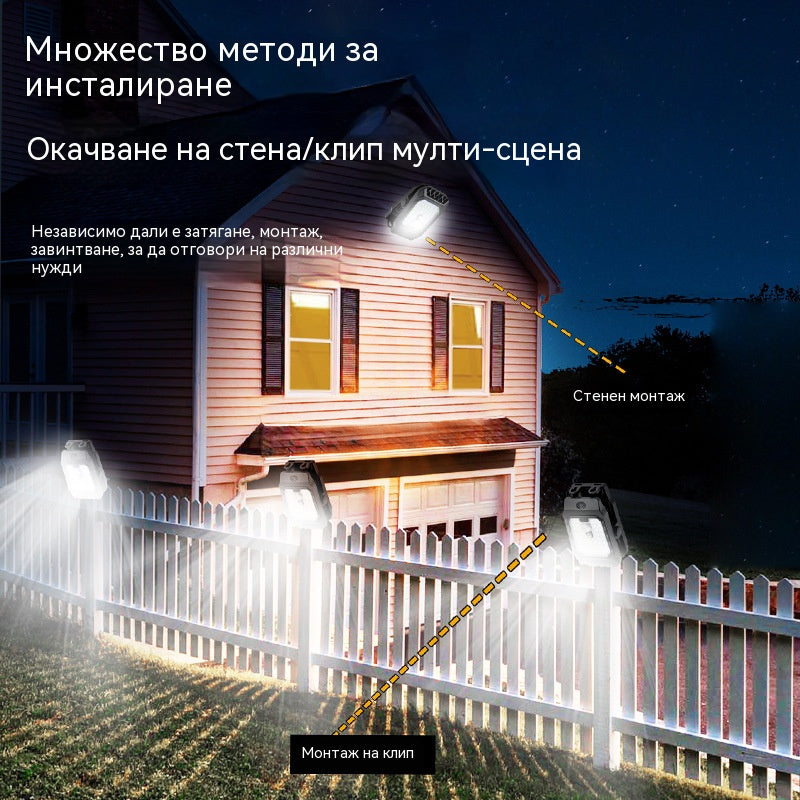 Нов тип сензорна лампа със слънчева енергия, градинска сензорна лампа, външно слънчево осветление