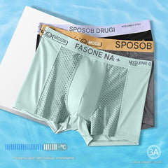 💥👍【6 sztuk-L-4XL】 Męskie bokserki z siateczki Ice Silk z oddychającego materiału