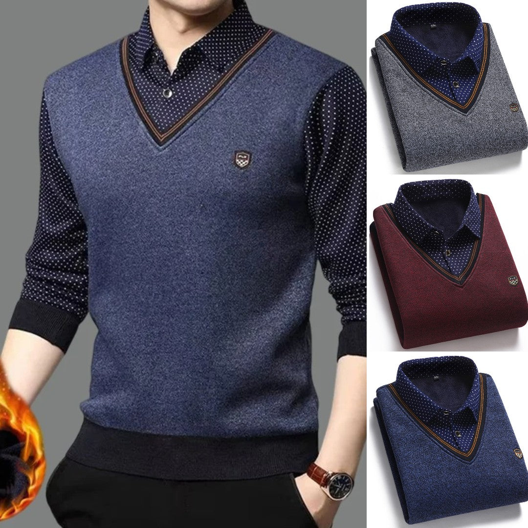 🔥😍30% zniżki!👔 [M-4XL] Męska koszula z dzianiny i aksamitu, aby zagęścić, utrzymując ciepło