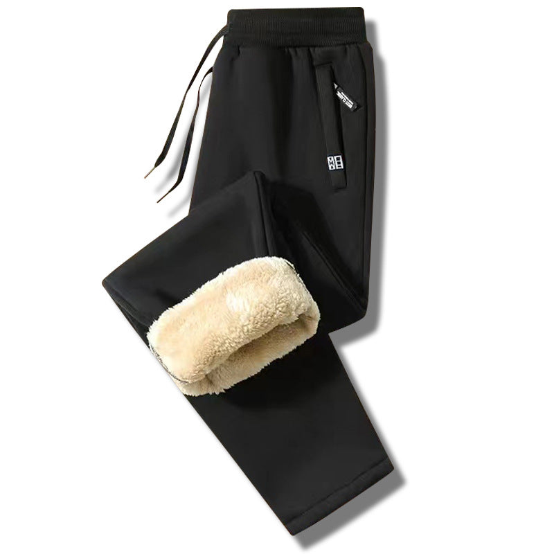 👖【M-5XL】Moda zimowa męska zagęszczone ciepłe sportowe spodnie na co dzień z wełny jagnięcej
