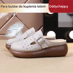 ✨【35-40】Nowe, ręcznie robione sandały damskie ze skóry na grubej podeszwie, miękkie podeszwy, nie powodują zmęczenia podczas chodzenia