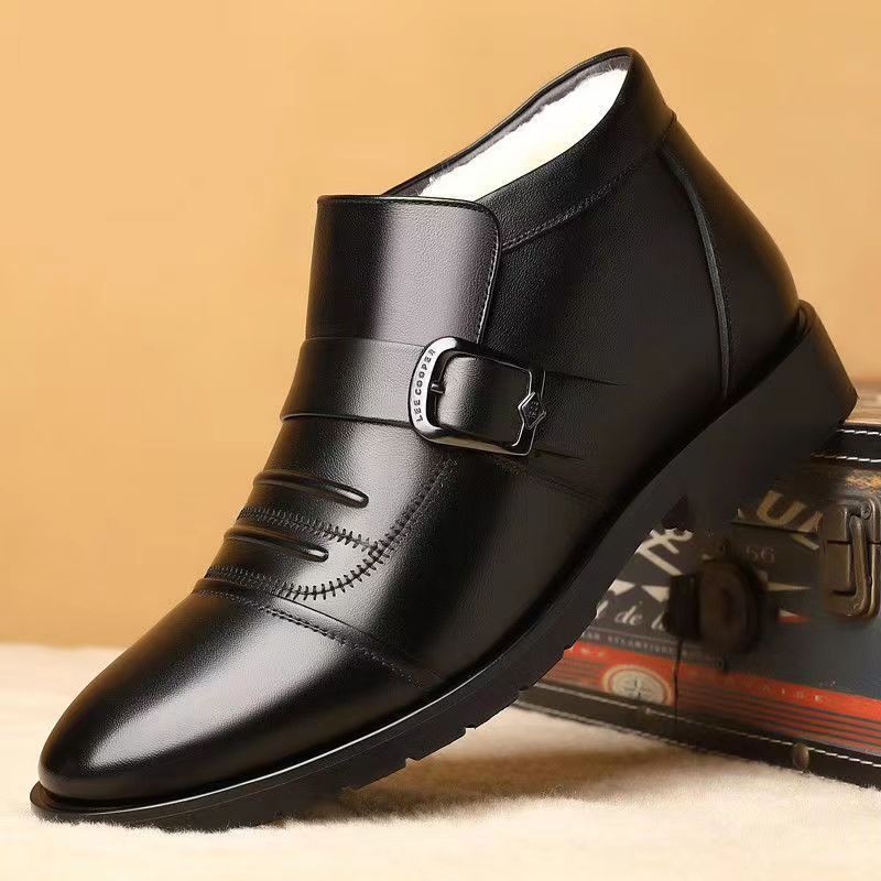 【30% OFF】【39-44】Męskie buty skórzane na zimę z grubą i ciepłą podeszwą