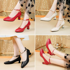 🔥【😍30% zniżki!】🔥【35-40】Nowe skórzane buty na wysokim obcasie z miękkiej skóry