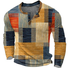 😍30% zniżki! 【S-4XL】Męska koszulka polo z długim rękawem i nadrukiem Koszulka polo z długim rękawem