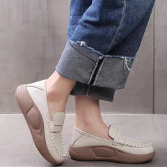 🥿🌸【35-40】Nowe buty na platformie 2026 z miękką skórzaną i gumową podeszwą zapewniającą wygodę chodzenia.