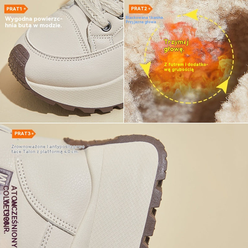 🔥[35-40]🥰Damskie zimowe buty sportowe – wysokie, futrzane i ciepłe, z grubą, antypoślizgową podeszwą